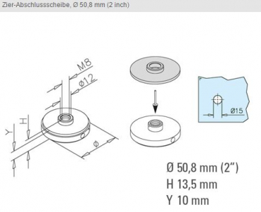 Zier-Abschlussscheibe maße 50,8mm